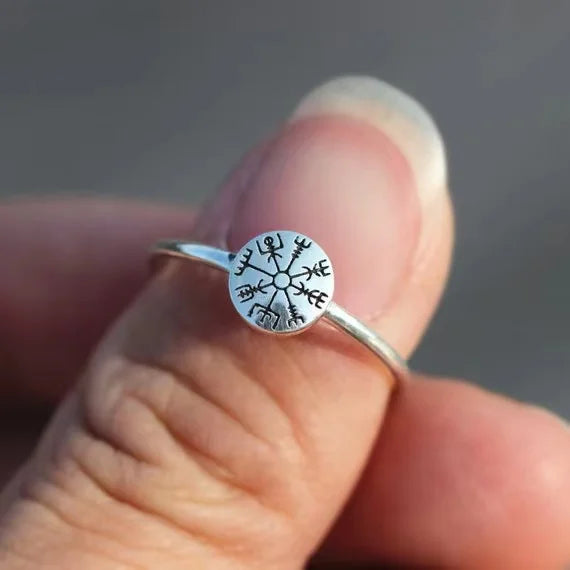Viking Ring – Vegvisir Norse Compass Rune Gothic Punk Statement