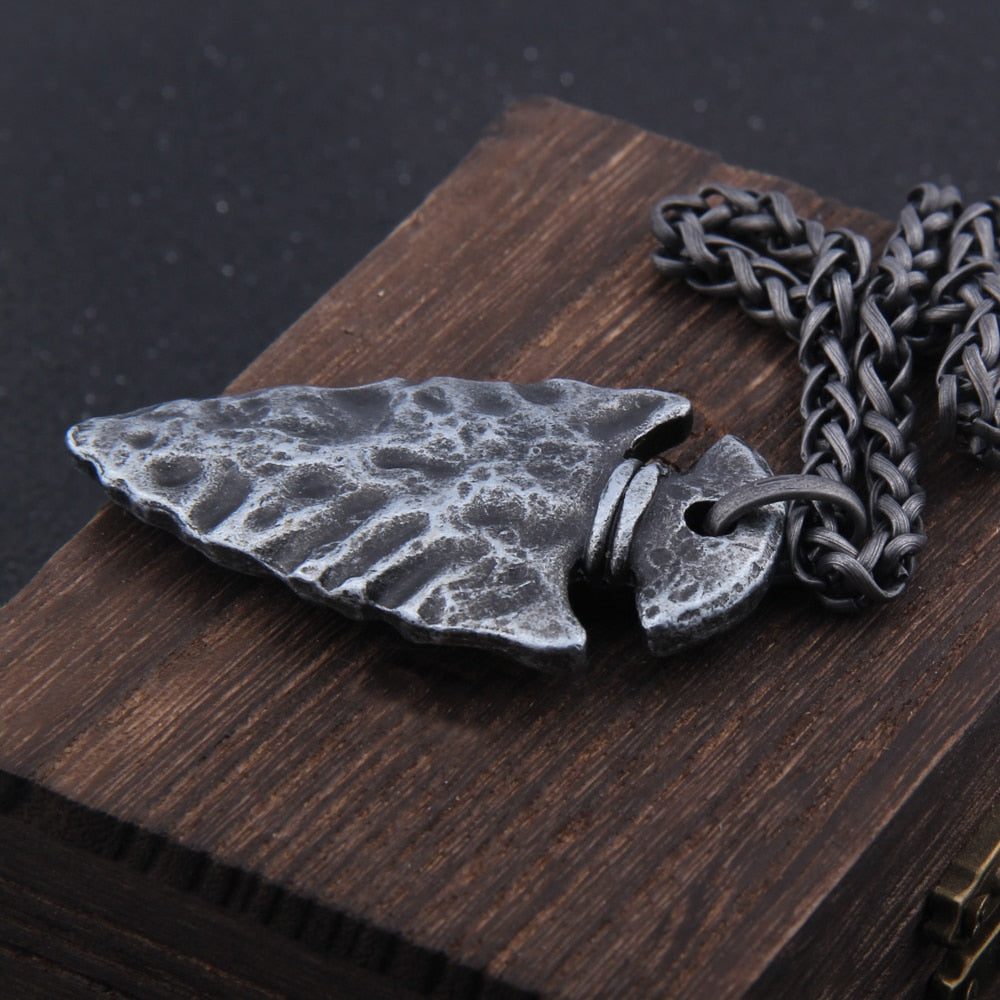 Viking Necklace – Vegvisir Spearhead Norse Compass Gothic Pendant