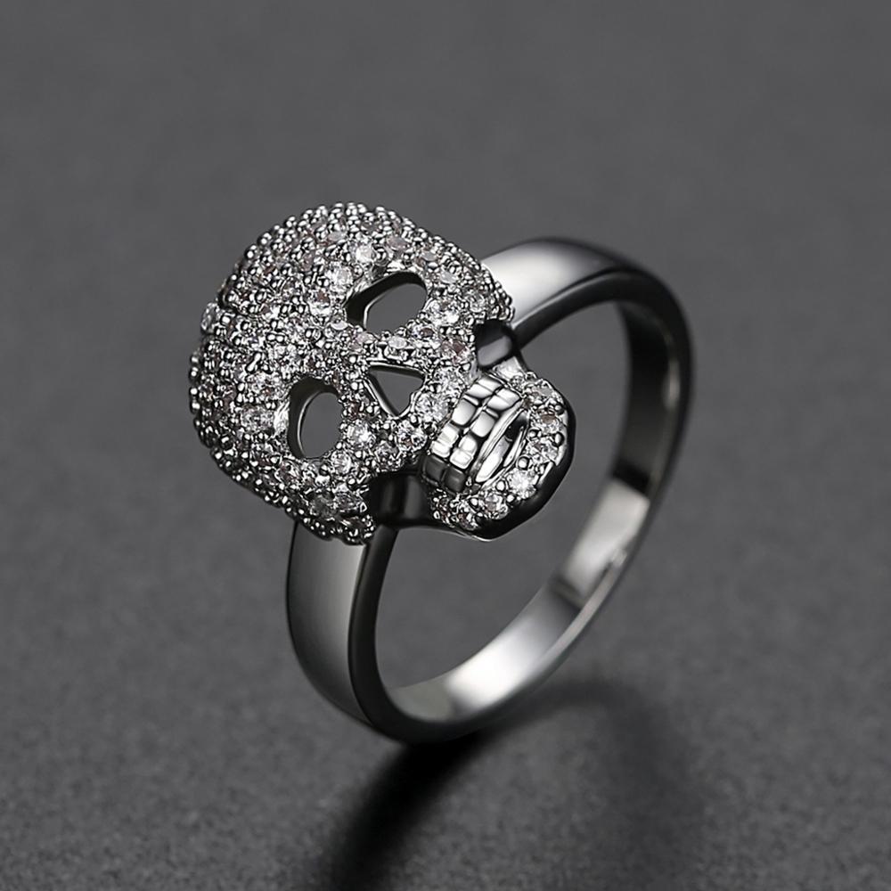 Skull Ring – Calavera CZ Crystal Iced Out Bling Gothic Punk Statement Ring