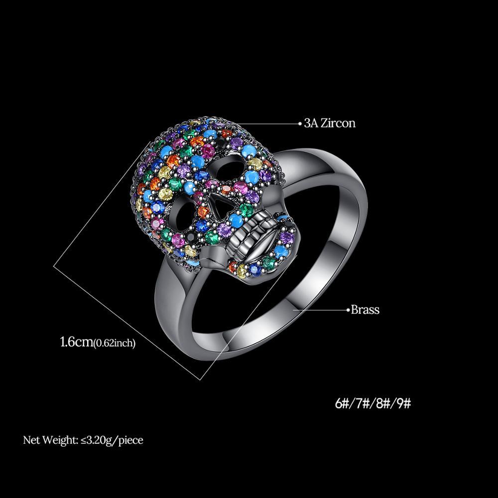 Skull Ring – Calavera CZ Crystal Iced Out Bling Gothic Punk Statement Ring