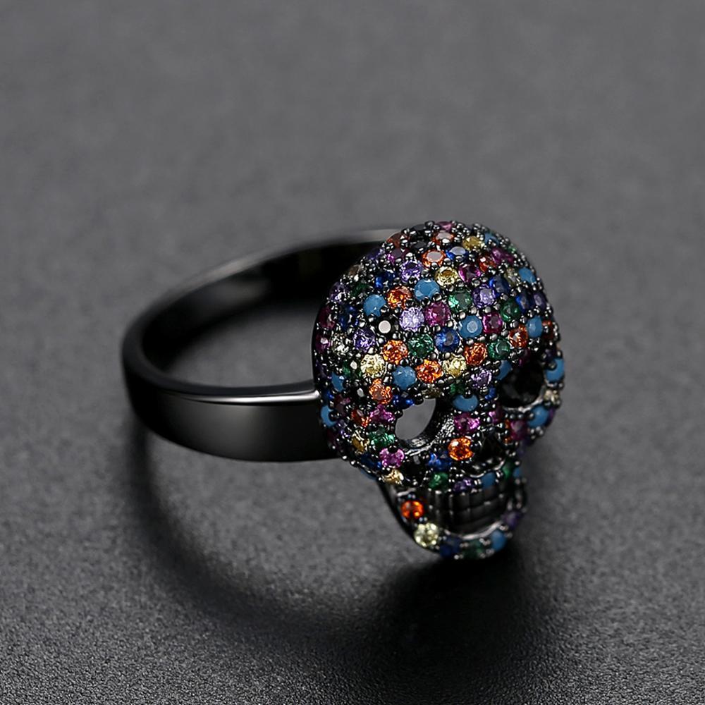 Skull Ring – Calavera CZ Crystal Iced Out Bling Gothic Punk Statement Ring