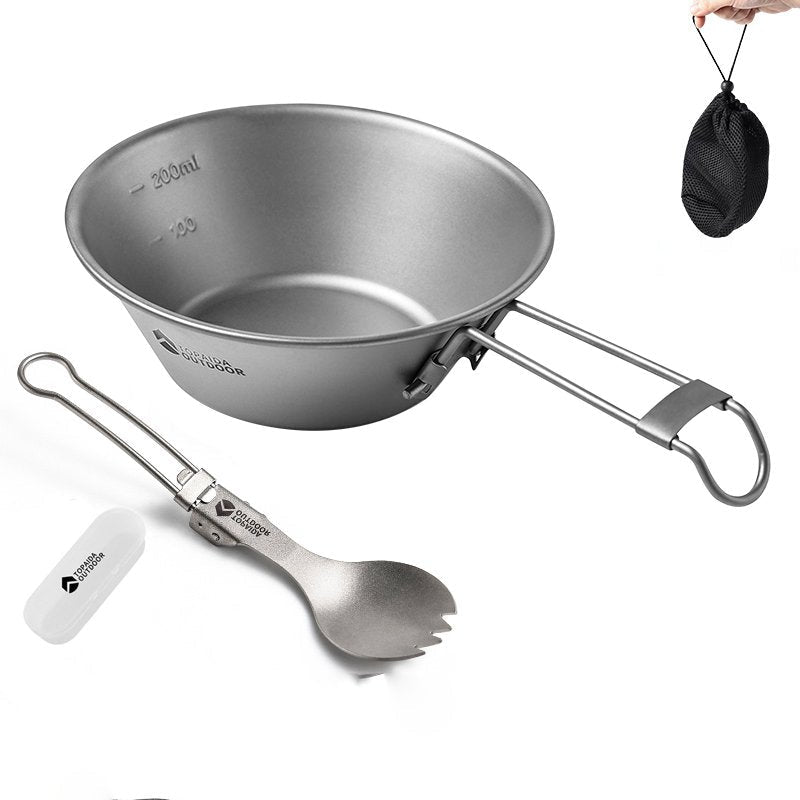 Featherlight Feast Ultralight Titanium Folding Utensil Set | Travel EDC Cutlery
