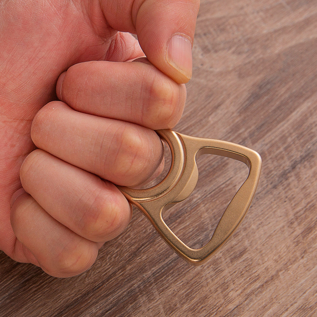 Self Defense Knuckles – Thor Brass Ring Bottle Opener Stonewash Single Finger EDC