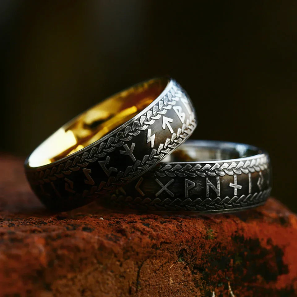 Norse Ring – Rune Amulet Viking Gothic Punk Statement Silver Gold