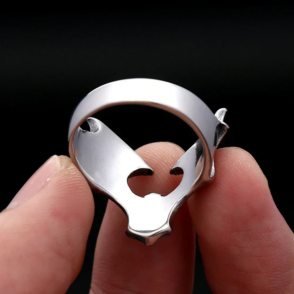 Gothic Bat Ring Stainless Steel – Punk Biker Wide Band Ring for Men Women