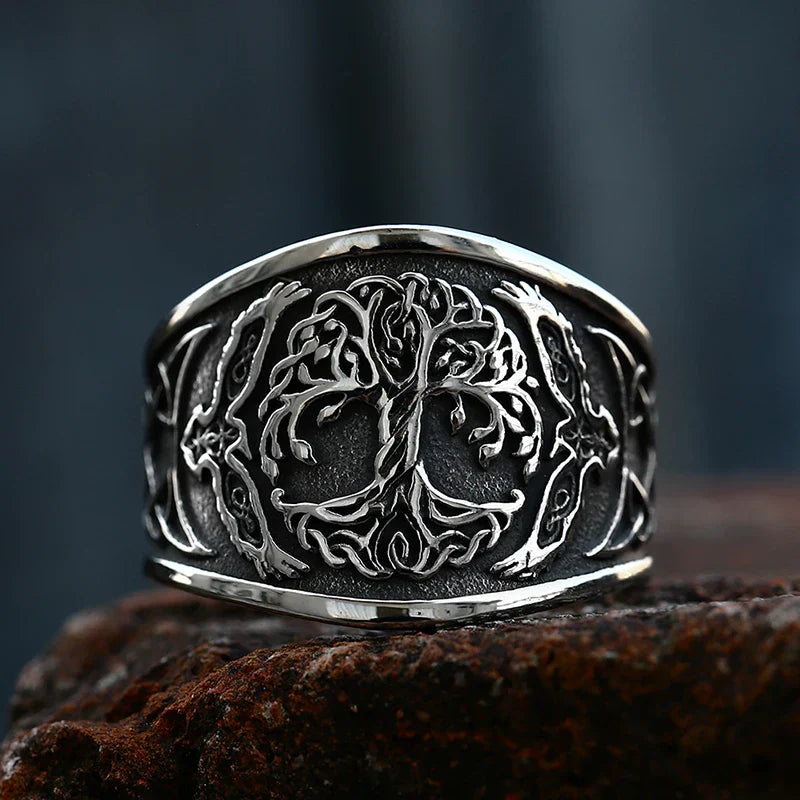 Rune Ring – Tree of Life Viking Signet Gothic Celtic Punk Statement
