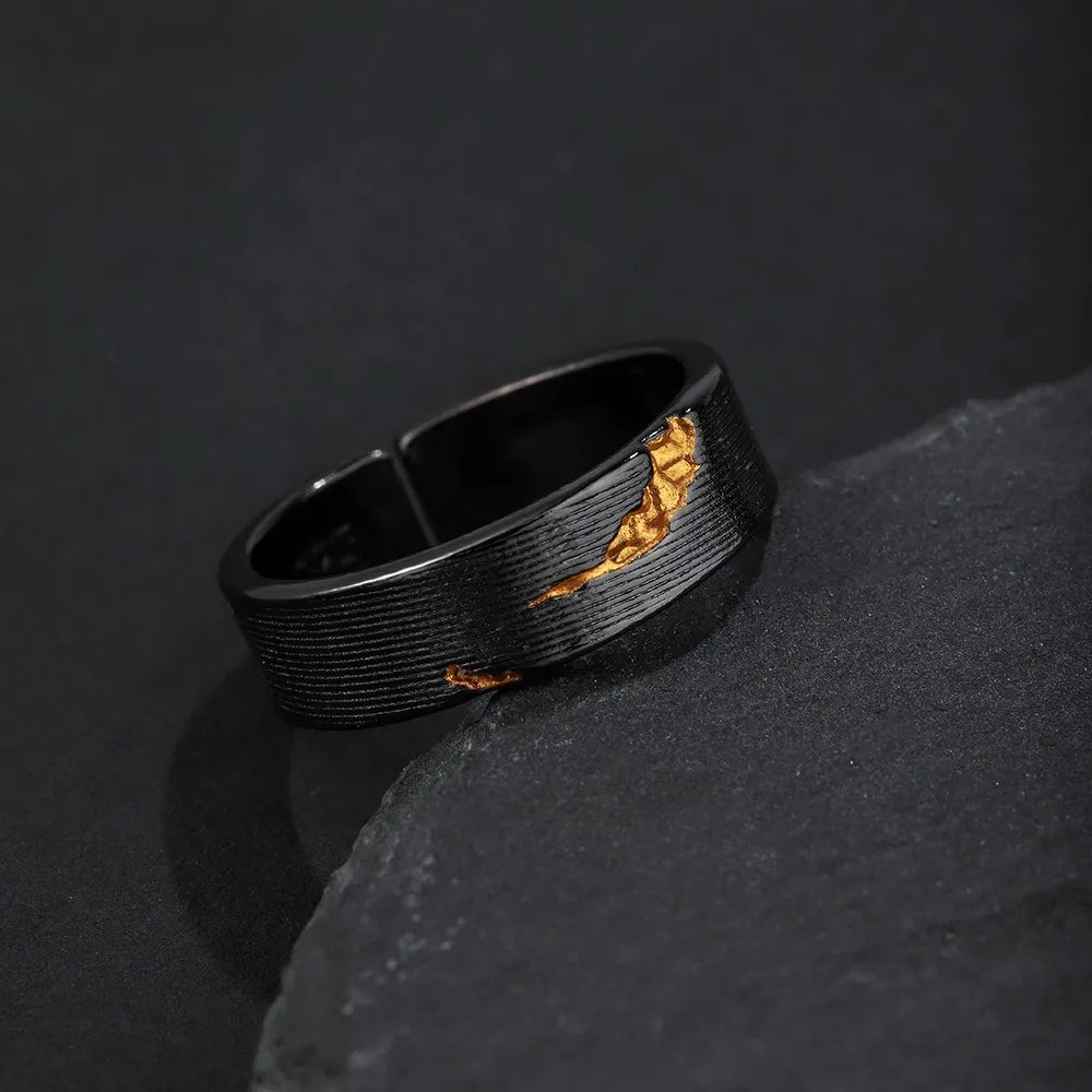 Viking Ring – Dark Storm Lightning Gothic Punk Adjustable Statement Ring