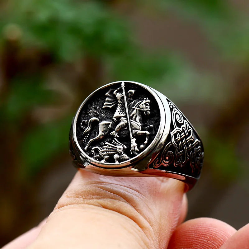 Saint George Ring – Valor Knight Gothic Vintage Punk Statement