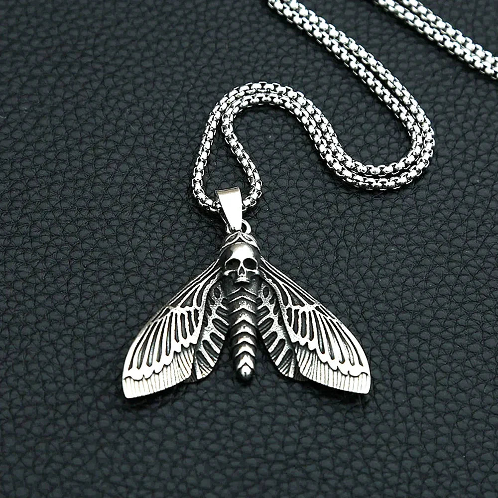 Skull Necklace – Death Moth Gothic Punk Pendant