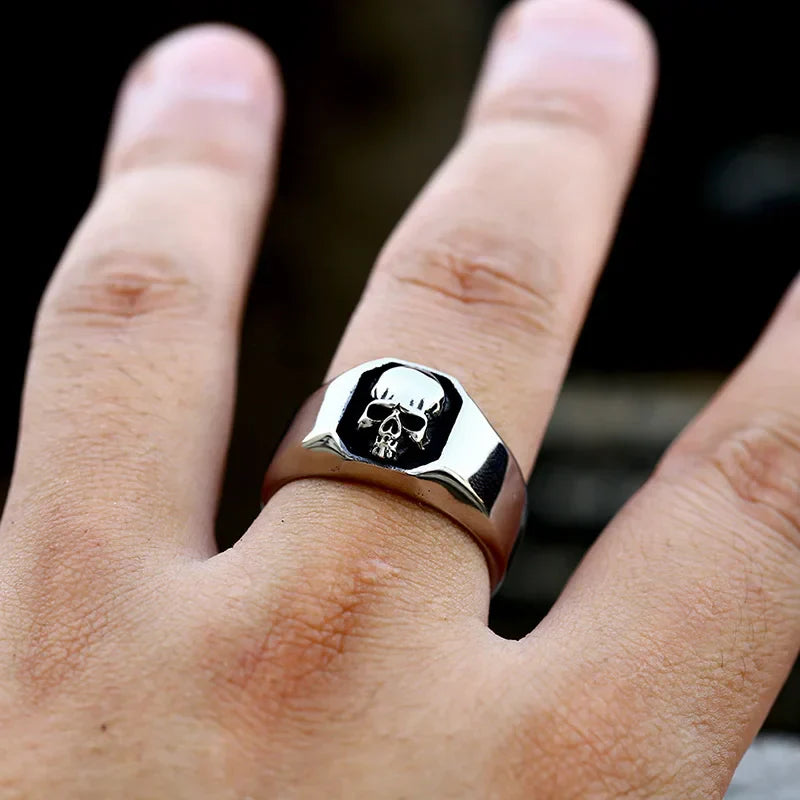 Skull Rings for Men – Gothic Emblem Biker Punk Rock Gold Silver Statement