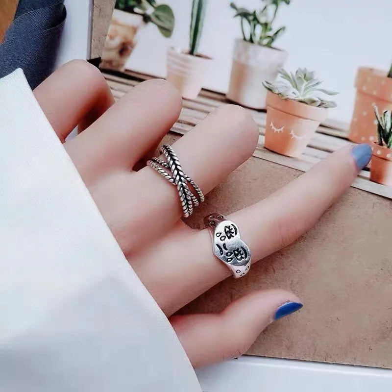 Signet Ring – Crying Heart Gothic Punk Vintage Adjustable Statement Ring