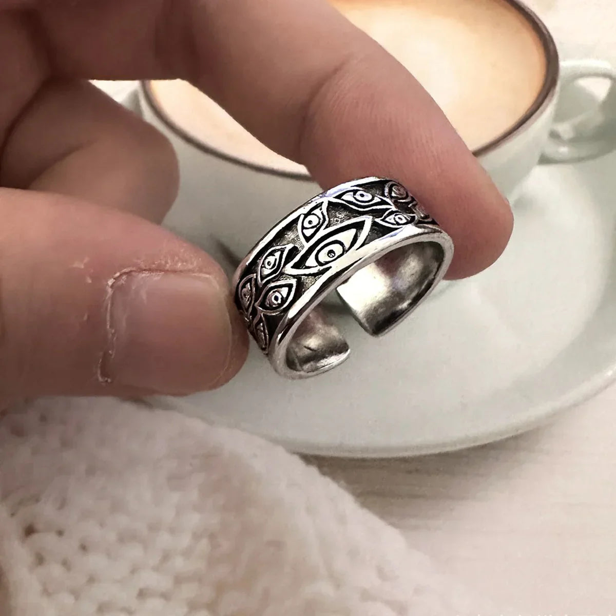 Evil Eye Ring – Devil Gothic Punk Vintage Retro Statement