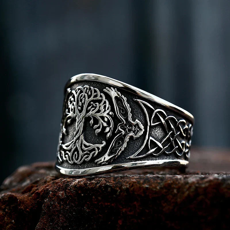 Rune Ring – Tree of Life Viking Signet Gothic Celtic Punk Statement