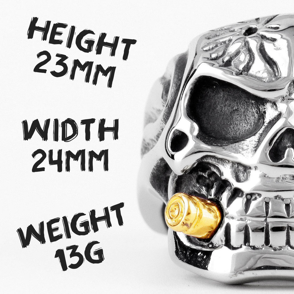 Skull Ring – Smoking Soldier Gothic Punk Biker Hip Hop Statement