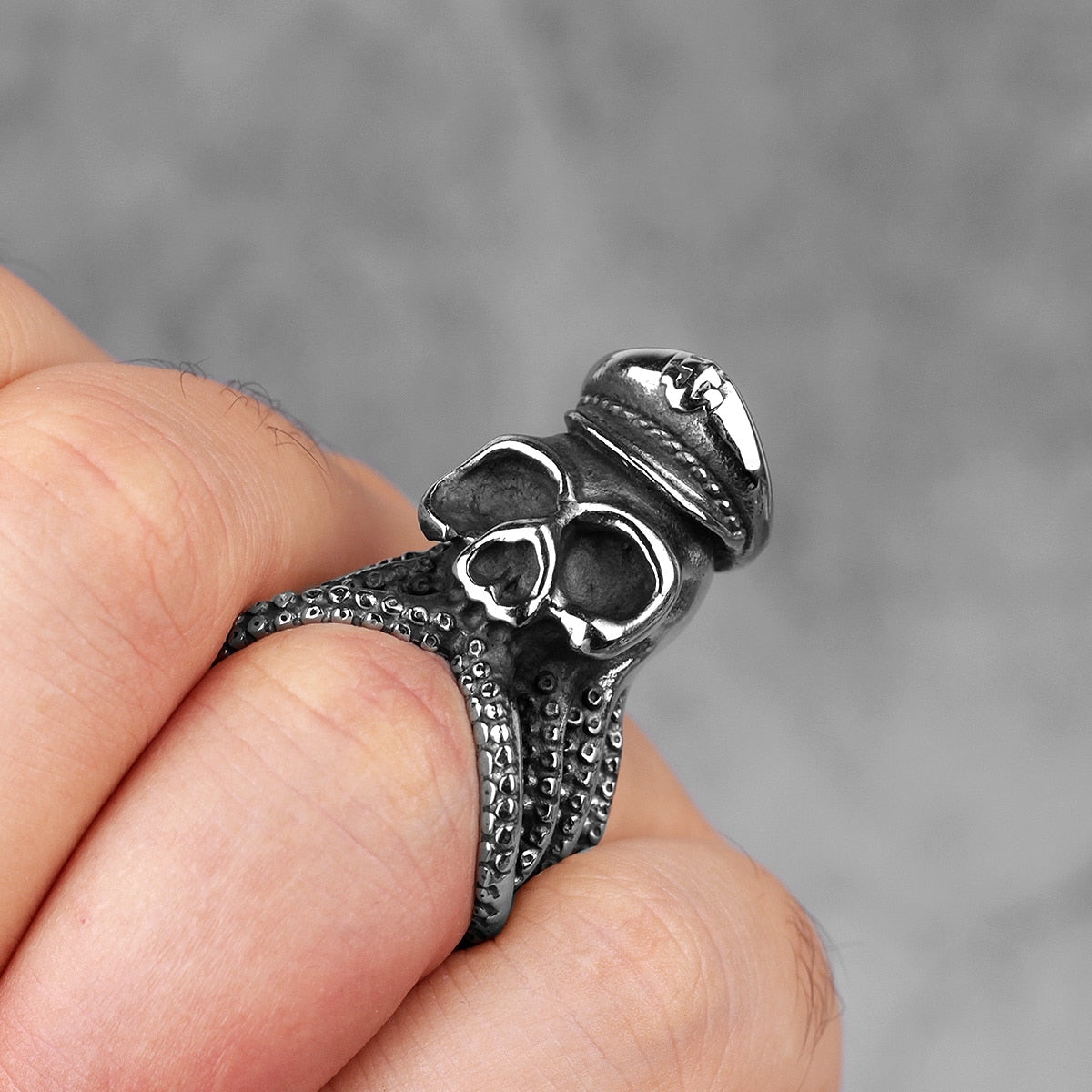 Gothic Ring – Captain Octopus Kraken Punk Rock Hip Hop Biker Statement Ring