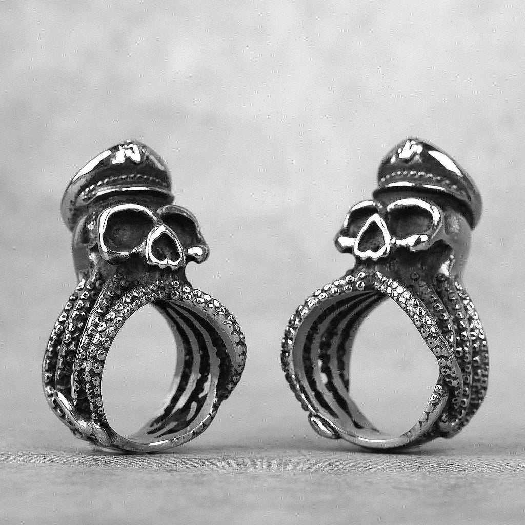 Gothic Ring – Captain Octopus Kraken Punk Rock Hip Hop Biker Statement Ring