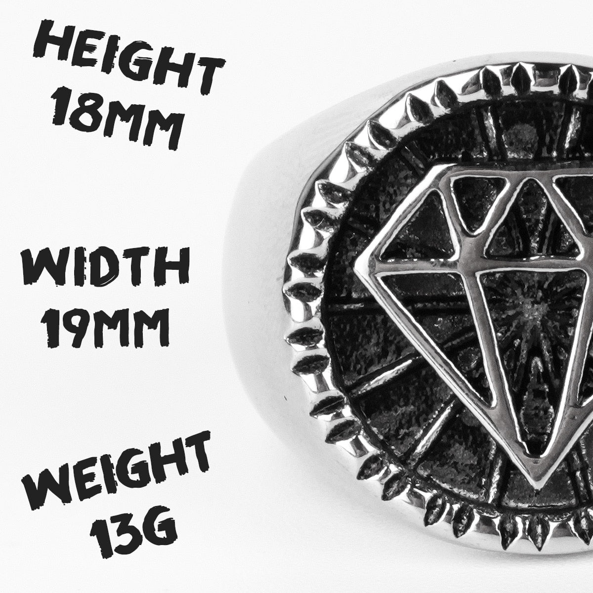 Hip Hop Ring – Rhinestone Diamond 316L Stainless Steel Punk Rock Biker Ring for Men