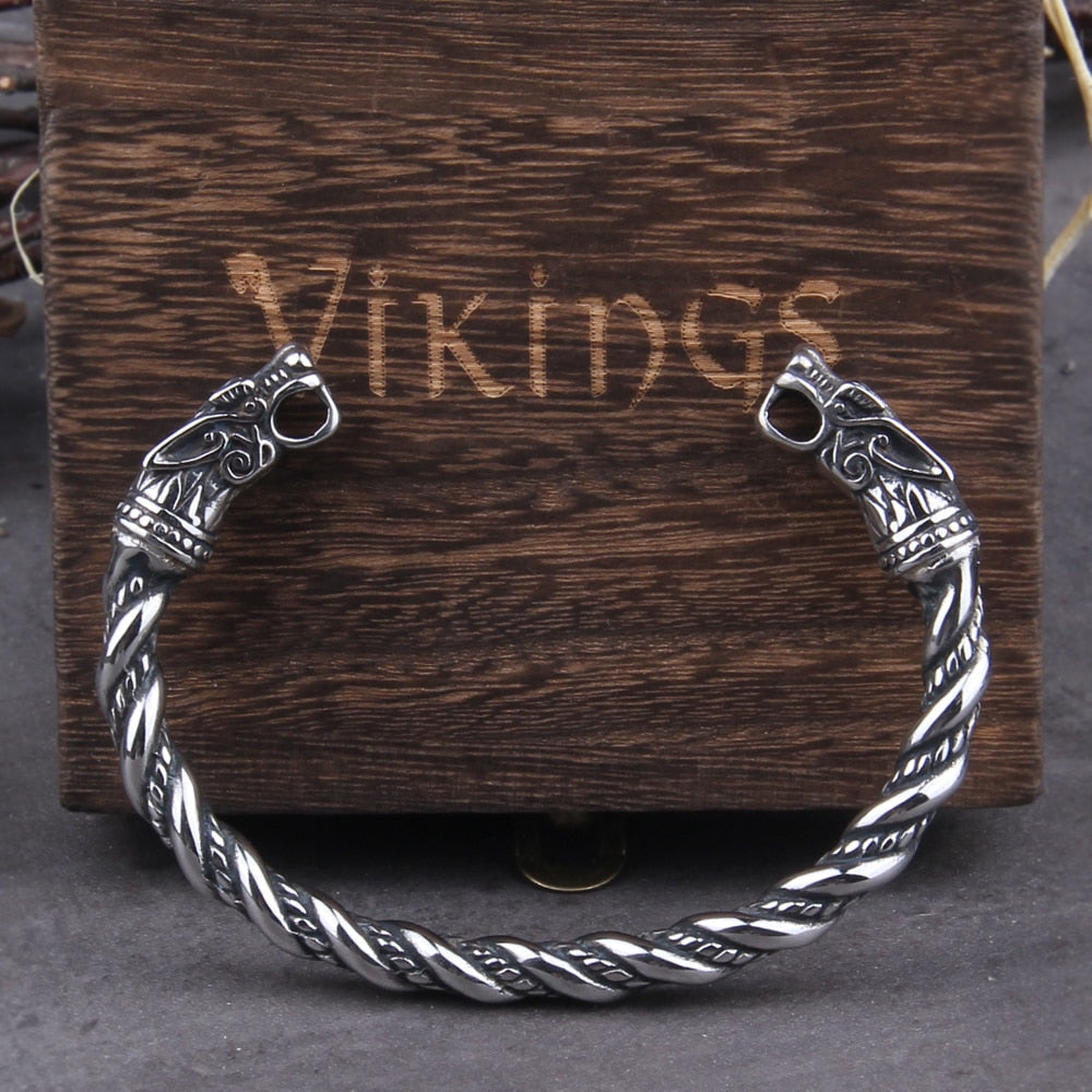 Wolf Bracelet – Nordic Cuff Viking Norse Gothic Punk Statement
