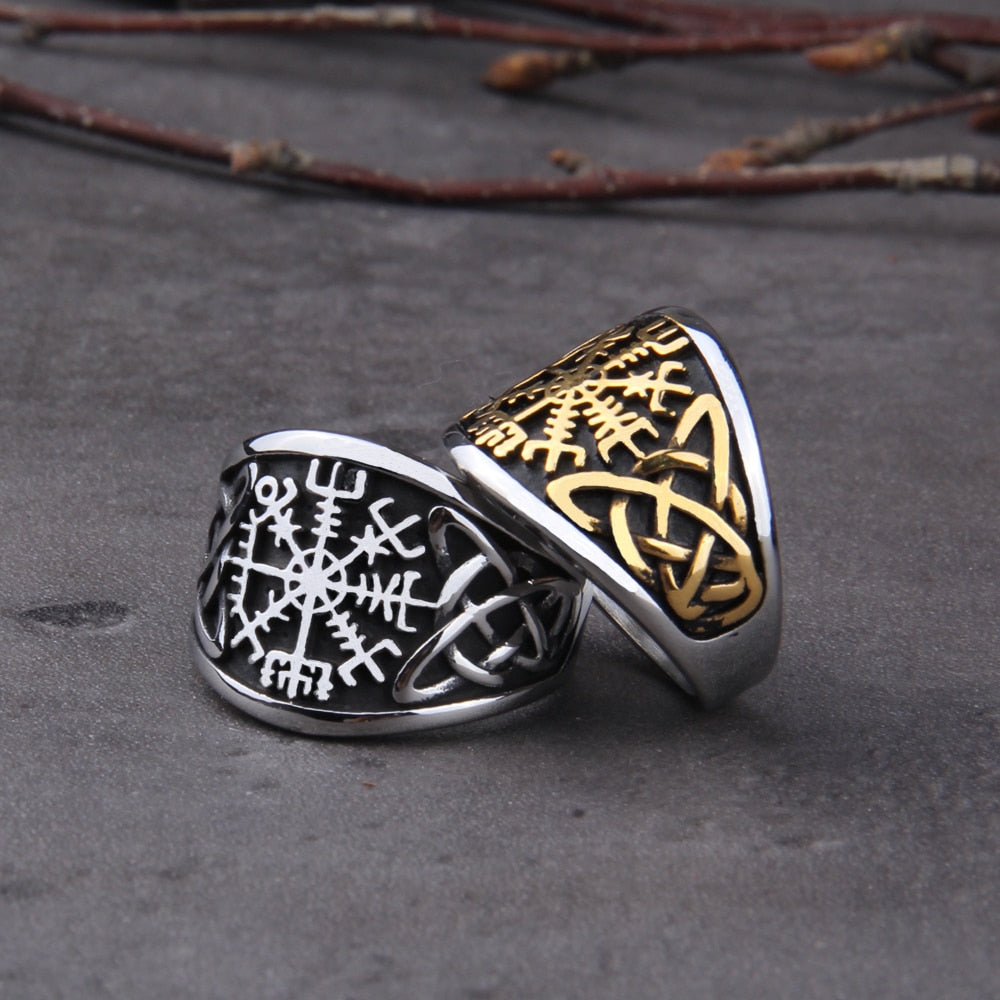 Viking Compass Ring – Vegvisir Norse Rune Gothic Symbol Band