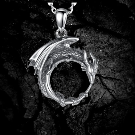 Dragon Necklace – Guardian 925 Sterling Silver Gothic Viking Pendant