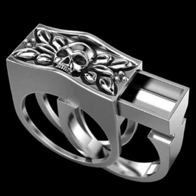 Skull Ring – Hidden Compartment Secret Gothic Punk Statement