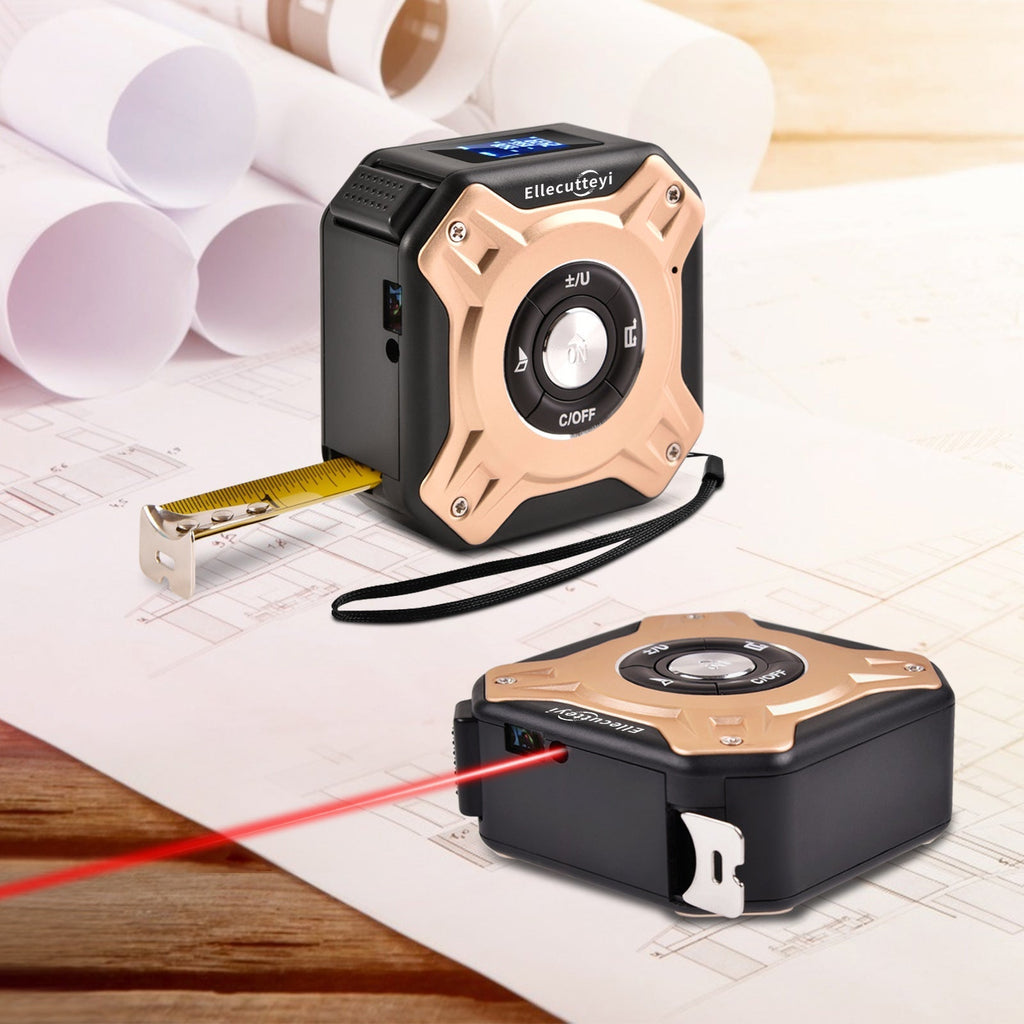 Laser Tape Measure 2-in-1 135ft USB Rechargeable Digital Construction DIY Professional