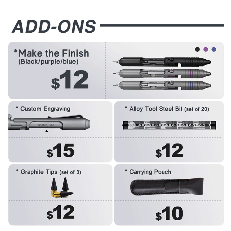 Bullet Ant 2.0 Titanium Bolt-Action Multi-Tool Pen - Tactical EDC