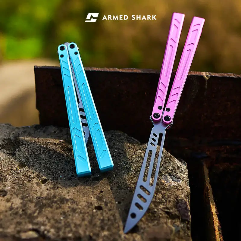 Balisong Trainer 7075 Aluminum - Armed Shark BB Butterfly Knife Smooth Flow Flipper