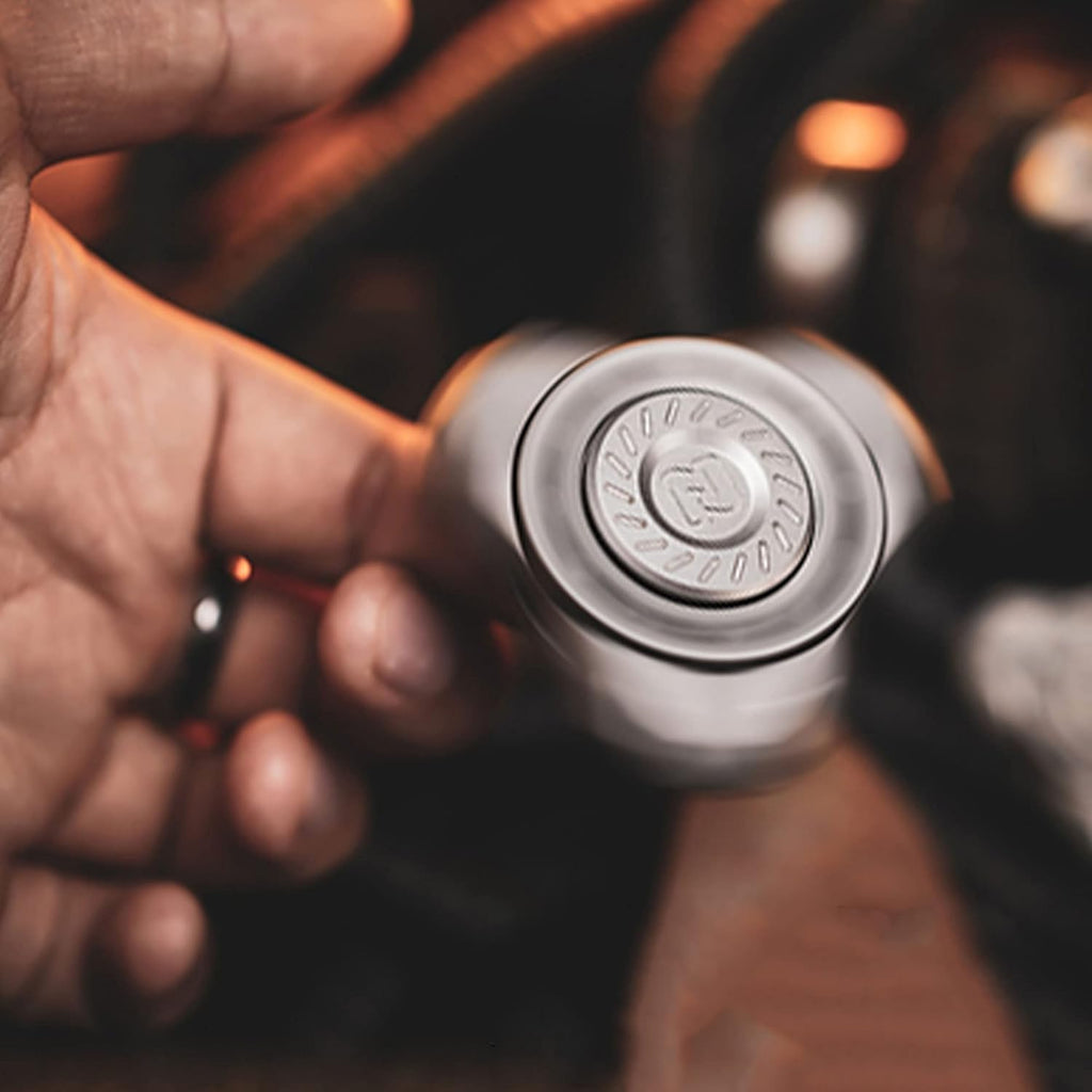 Melody Twister Titanium Fidget Spinner - Dual-Axis Design with Steel Balls & Industrial Style