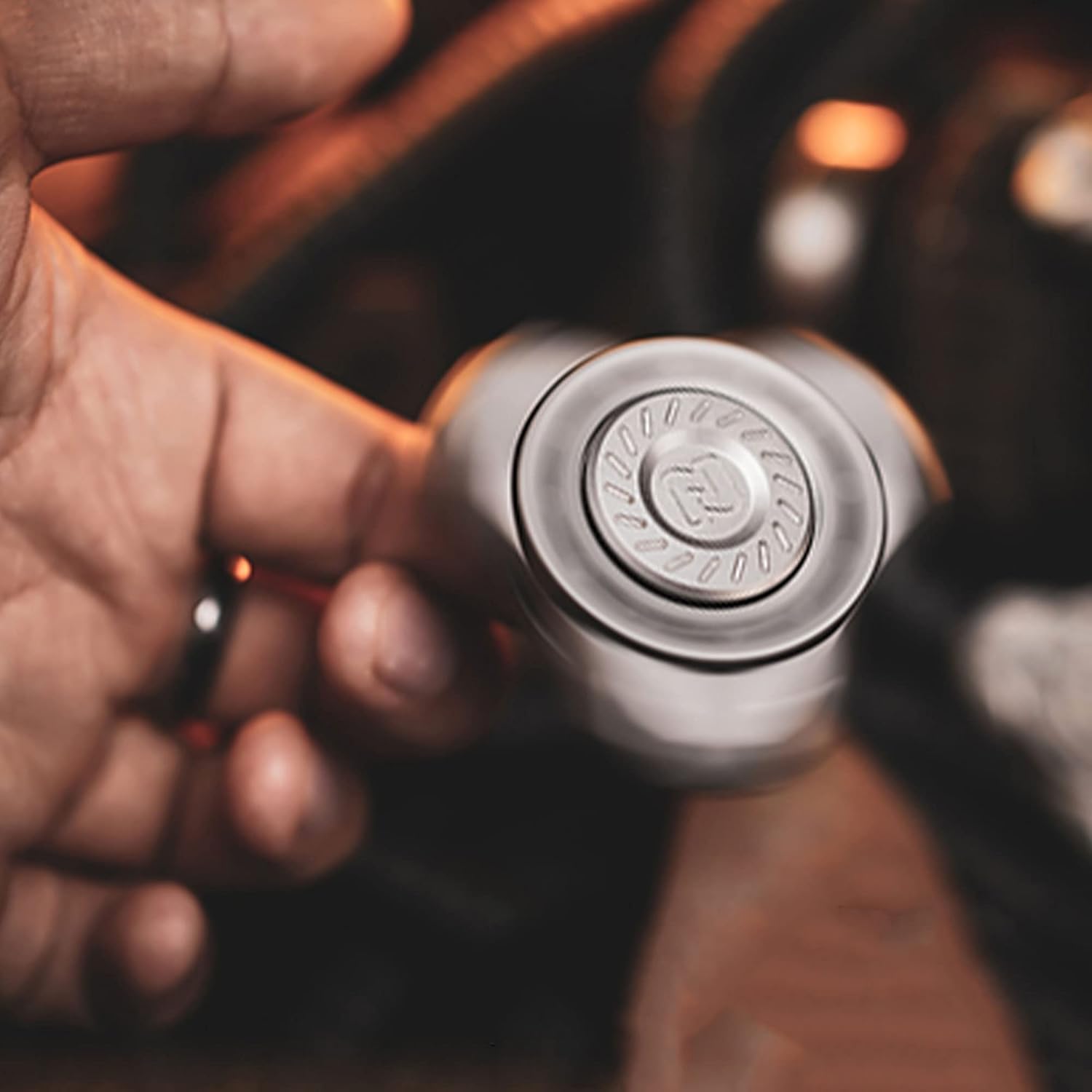 Melody Twister Titanium Fidget Spinner - Dual-Axis Design with Steel Balls & Industrial Style