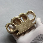 Brass Four Finger Knuckles – Duster with Punisher Skull 15mm Ultra Thick CNC EDC detail image - detail view 6