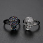 Calavera Skull Ring – CZ Crystal Iced Out Bling Gothic Punk Statement detail image - detail view 5
