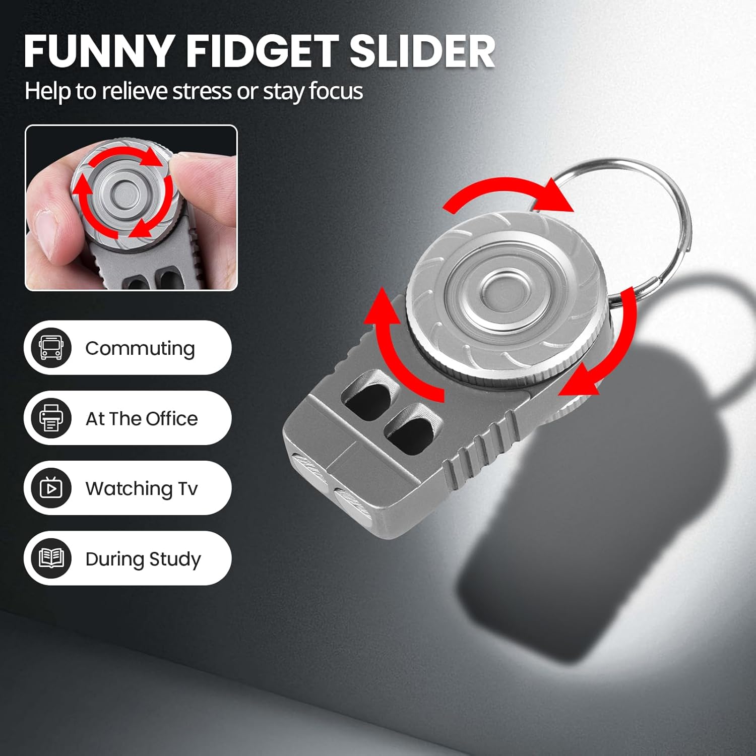 SonicSpinner Titanium Emergency Whistle - 120dB Survival Whistle with Fidget Spinner