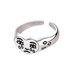 Crying Heart Signet Ring – Gothic Punk Vintage Adjustable Statement detail image - detail view 3