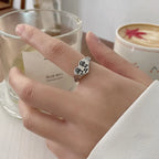 Crying Heart Signet Ring – Gothic Punk Vintage Adjustable Statement detail image - detail view 5