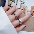 Crying Heart Signet Ring – Gothic Punk Vintage Adjustable Statement detail image - detail view 7