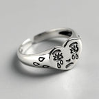 Crying Heart Signet Ring – Gothic Punk Vintage Adjustable Statement product image