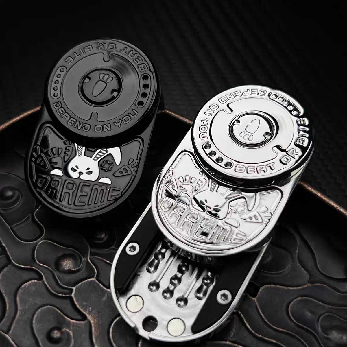 Fidget Slider Stainless Steel Rabbit Sound Feedback - 91g CNC Ding EDC Stress Relief Collectible