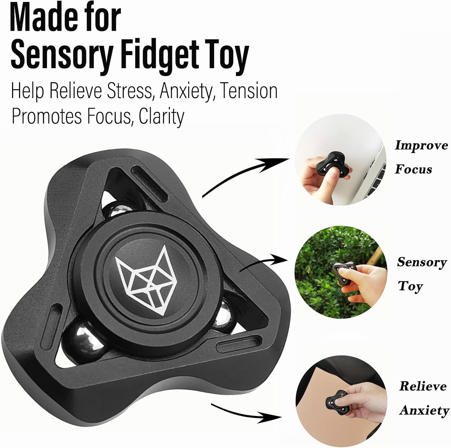 Helix Turbo Metal Fidget Spinner - Torpedo Design with Detachable Parts High Spin EDC