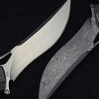 Damascus Folding Knife – Night Owl M390 Tactical with Carbon Fiber Handle detail image - detail view 7