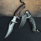 Damascus Folding Knife – Shadowfang VG10 Steel with Hardwood Handle EDC product image