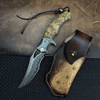Damascus Folding Knife – Shadowfang VG10 Steel with Hardwood Handle EDC variant image