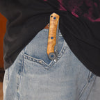 Damascus Folding Knife – SolarFlame EDC with VG10 Steel with Golden Phoebe Handle detail image - detail view 10