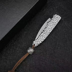 Damascus Folding Knife – Steel Pocket Compact Keychain EDC Collector detail image - detail view 10