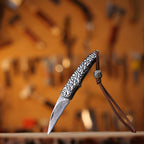 Damascus Folding Knife – Steel Pocket Compact Keychain EDC Collector product image