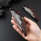Damascus Folding Knife – Steel Pocket Mechanical Lock Camping EDC Collector detail image - detail view 12