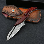 Damascus Folding Knife – Steel Pocket Mechanical Lock Camping EDC Collector detail image - detail view 3