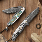 Damascus Folding Knife – Steel VG10 75 Layer Titanium Handle Back Lock Outdoor Collector detail image - detail view 3