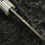Damascus Folding Knife – Winged Avian with G10 Handle & Zirconium Inlay with 59HRC detail image - detail view 11