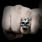 Devil Tooth Skull Ring – Busted Gothic Punk Biker for Alternative Styling, Collecting detail image - detail view 4
